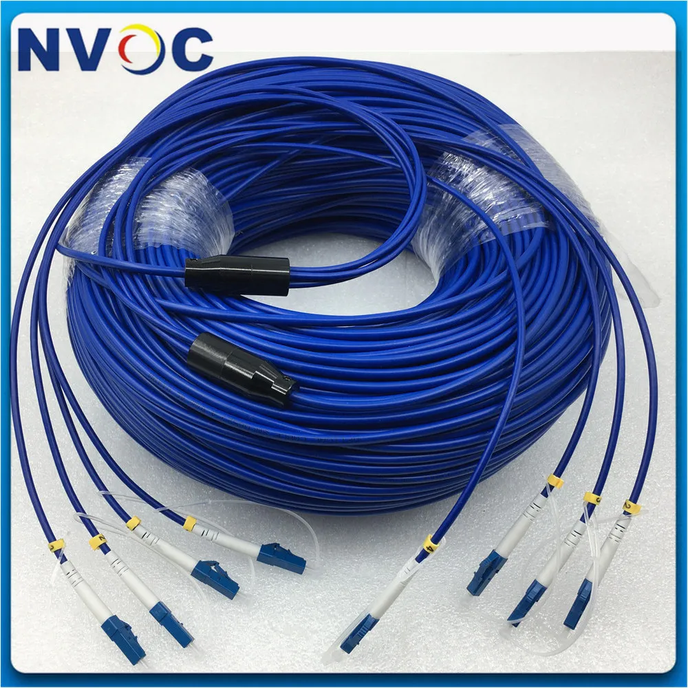 8 шт 100 м 4 ядра 9/125 G652D 0 мм черная LSZH Куртка LC/UPC-LC/UPC бронированный патч-корд с