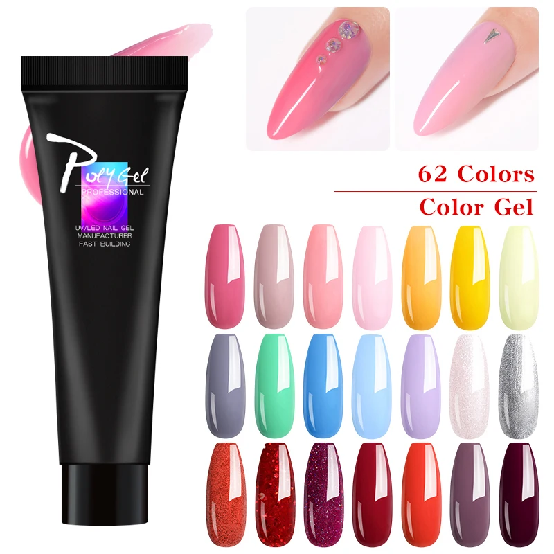 

Crystal Jelly Color Polygel Nail Builder Extension Gel Nail Art Handle Acrylic Gel Nail Poly Gel set Manicure Semi Permanent