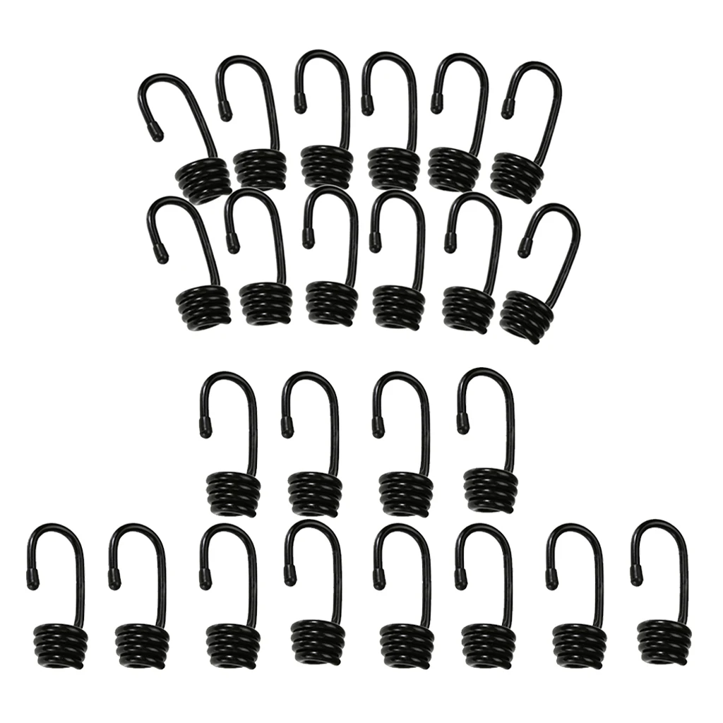 24 Pieces Bungee Shock Cord Hooks 6mm Metal Clips For Kayak Covers Sunshades