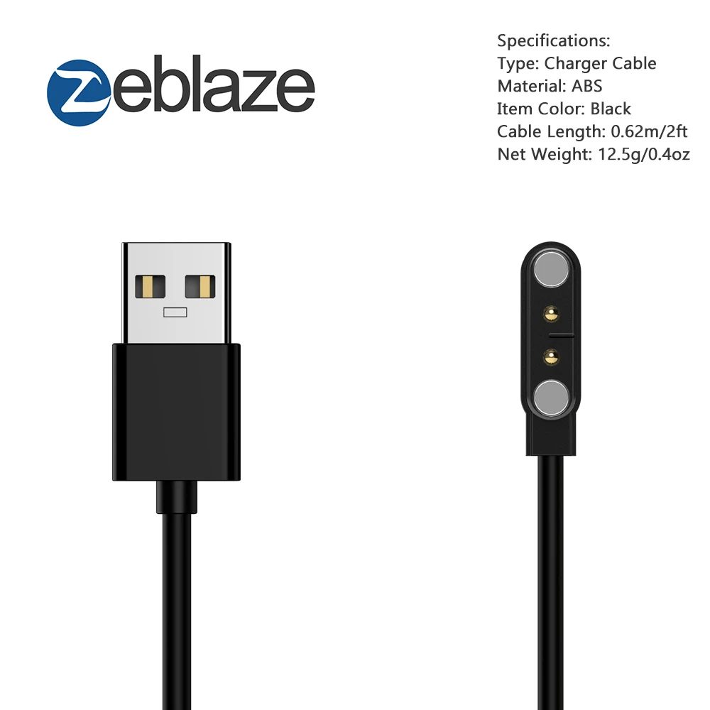 

Original Zeblaze 70cm Charging Cable Watch Cable for Zeblaze VIBE 3 HR/ VIBE 3 PRO / VIBE 3 ECG USB Magnetic Charging Cable Wire