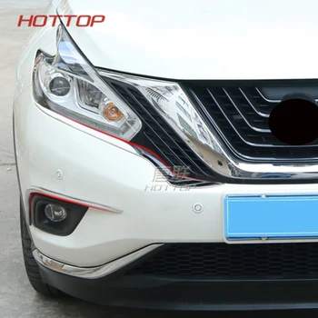 

For Nissan Murano 2016 2017 Chrome Front Head / Fog Light Lamp Cover Trim Headlight Eyebrow Eyelid Bumper