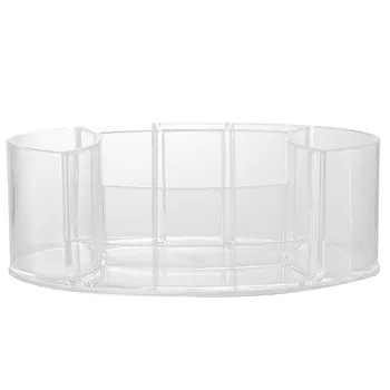 

1pc Acrylic Storage Box Transparent Brushes Holder Desktop Organizer Toiletries Container For Ladies Students Girls