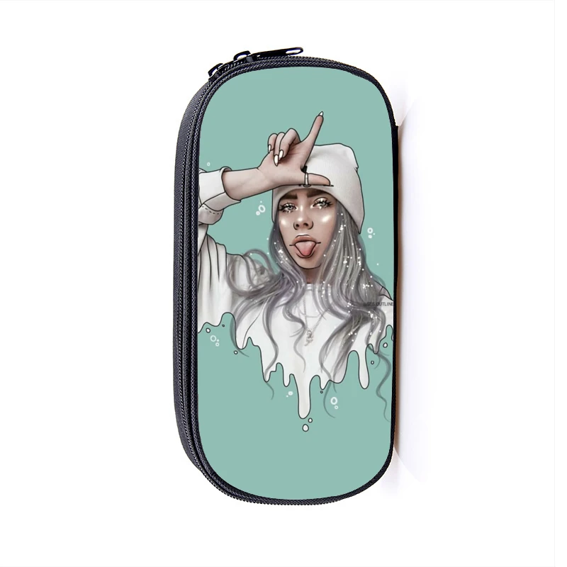 Billie Eilish Карандаш Чехол для девочки-подростка, косметическая сумка, школьные принадлежности канцелярские товары сумка для хранения Billie Eilish в стиле "хип-хоп" для макияжа сумка - Цвет: 3