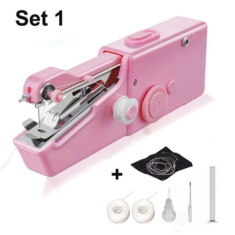 Mini Portable Hand Sewing Machine Quick Handy Stitch Sew Needlework  Cordless Clothes Joann Fabrics Online Household Electric From My_story,  $8.28