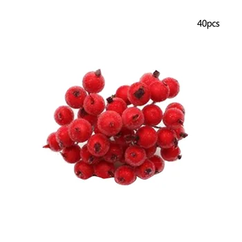 40pcs Mini Simulation Plastic Fruit Small Berries Artificial Flower Fake Pearl Wedding Christmas Tree Decorative