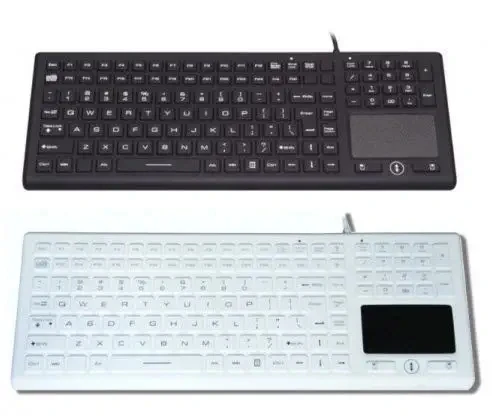Teclado Médico Backlit Impermeável do Silicone do Desktop do Tamanho Completo Ip68 com Touchpad Integrado - Imagem 6