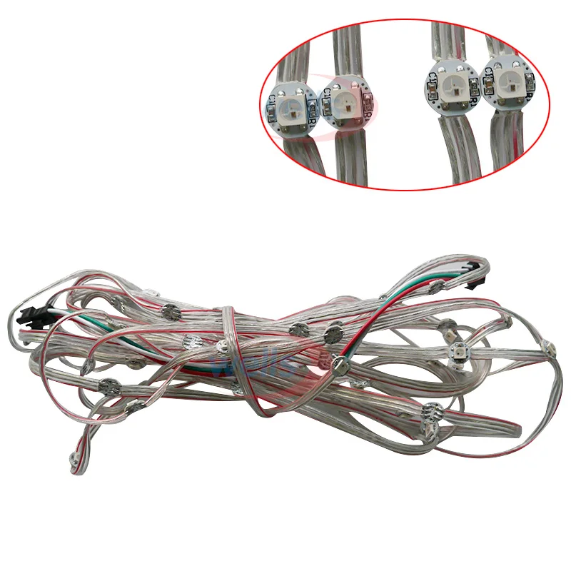 

50~1000pcs WS2812B Pre-soldered LED Heatsink 5050 RGB WS2811 IC Built-in & 12cm Wire DC5V