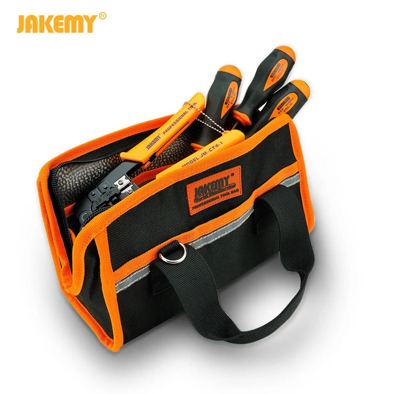 JAKEMY B03 Durable Hardware Tool Storing Oxford Fabric Tool Bag with Sturdy Zipper Good for Accessories Storage