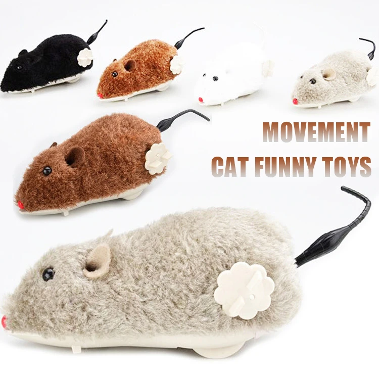 

Hot Creative Funny Clockwork Spring Power Plush Mouse Toy Cat Dog Playing Toy Mechanical Motion Rat Pet Accessories