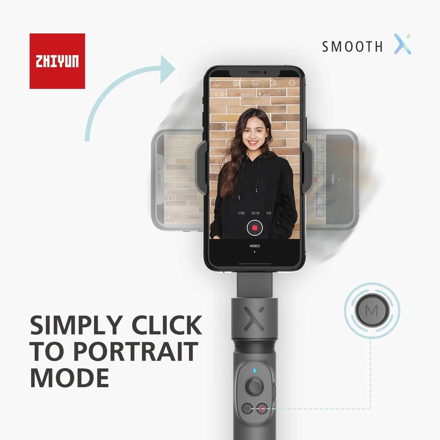 Б/у открытая коробка ZHIYUN SMOOTH X Штатив для селфи смартфон Gimbal Bluetooth 2 осевой