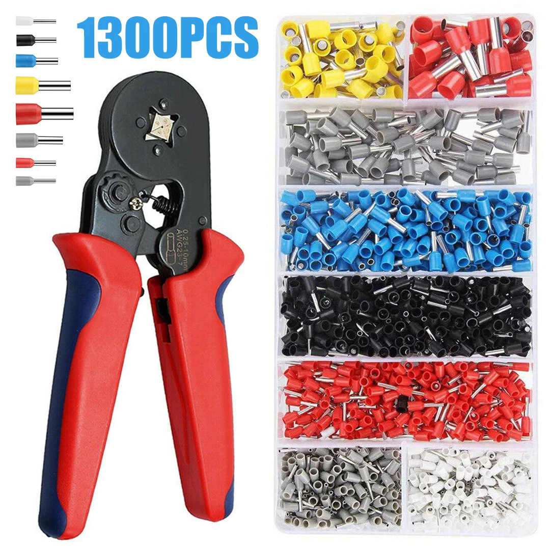 

1300pcs/box Cable Wire Terminal Connector With Hand Crimping Plier Tool Kit Set High Quality Crimping Terminals