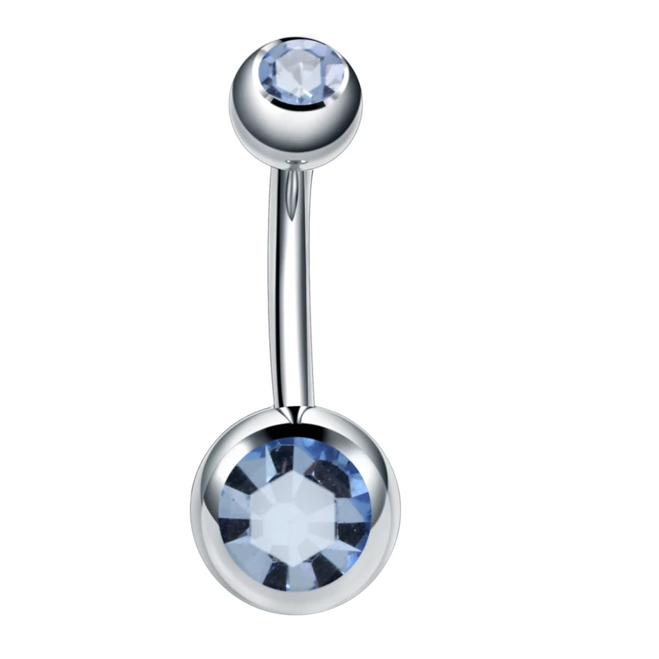 Belly Button Piercings 10Pcs/lot Stainless Steel Navel Piercings Rhinestone Belly Button Rings Ombligo Ball Nombril Sexy Body Jewelry