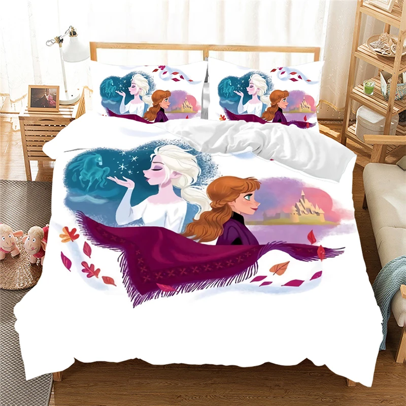 Комплект постельного белья из 3 предметов Frozen2, Анна, Эльза, королева, Королевский размер, Комплект постельного белья для девочек, пододеяльник, одеяло, Комплект постельного белья, s полиэстер - Цвет: 6