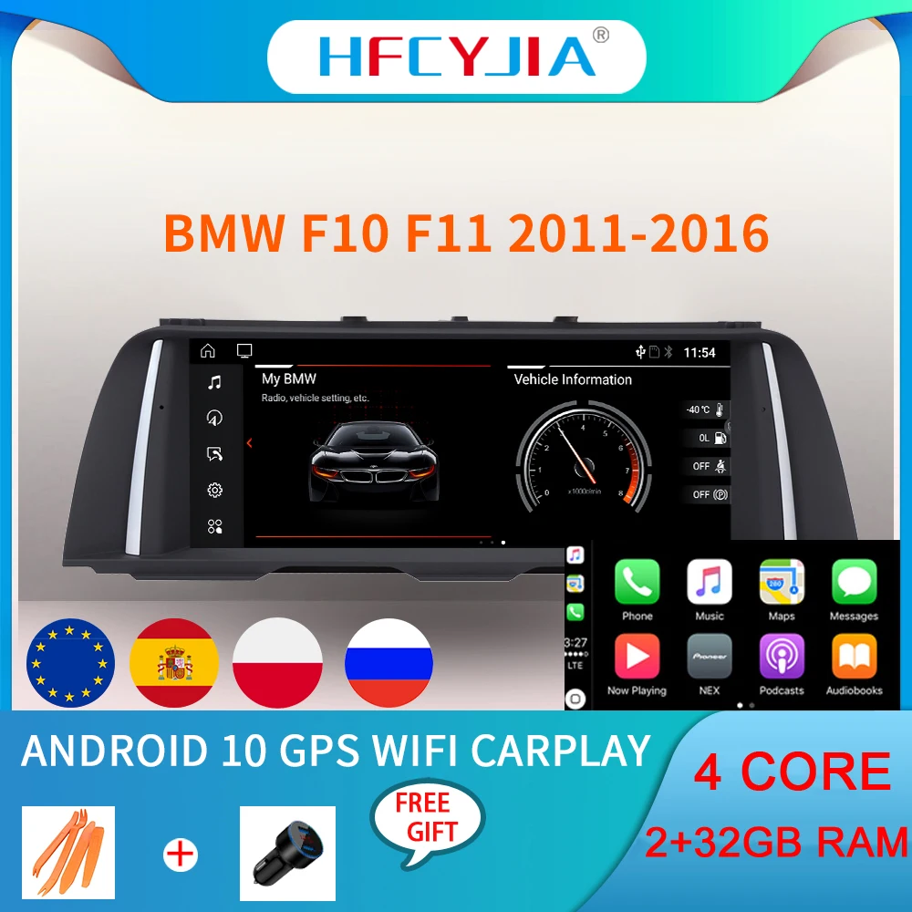 10.25&quot IPS Screen Auto GPS Navi Radio For BMW F10 F11 2011-2016 WIFI BT 2+32GB Android 10 System Car Display Video Player | Автомобили