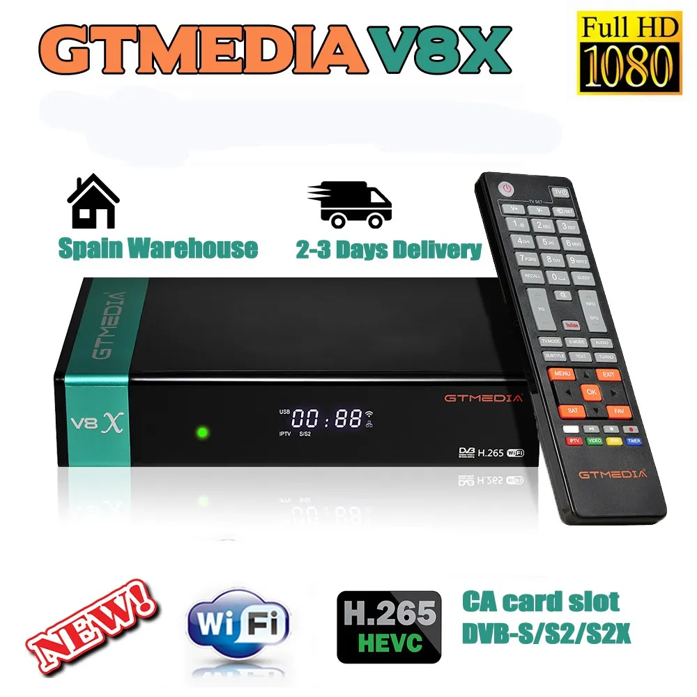 Горячая Распродажа спутниковый ТВ приемник Gtmedia V8X Full HD H.265 встроенный Wifi
