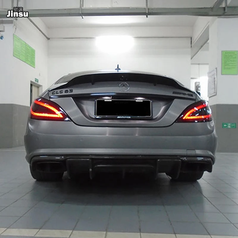 Fit спортивный бампер рассеиватель задней губы для Benz CLS класс cls350 500 cls63 amg 2012- углеродного волокна задний спойлер стиль renntech