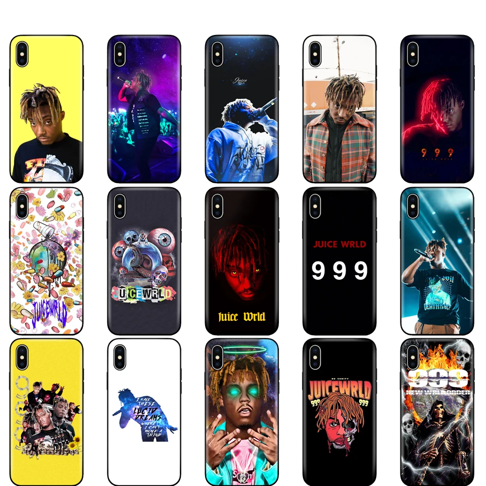 Черный чехол ТПУ для iphone 5 5s se 6 6s 7 8 plus x 10 чехол силиконовый чехол для iphone XR XS 11 pro MAX чехол Juice WRLD