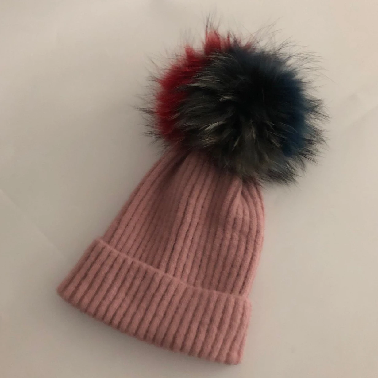Women Pink Модная новинка, шапка с помпонами из лисьего меха и норки, 15 см, для женщин и детей, повседневная Зимняя шерстяная теплая цветная меховая шапка с помпоном Skullies Beanies, шапки - Цвет: Women Pink
