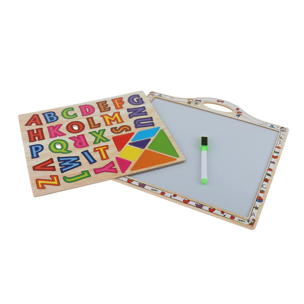 Magnetic Letters for Kids/Toddlers, Magnetic Whiteboard & Chalkboard with Marker, ABC Magnets Alphabet Letters Learning Set
