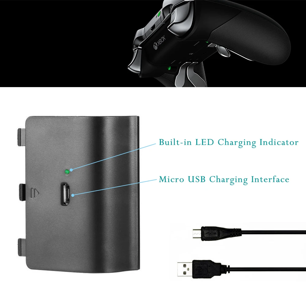 2400 мАч Ni-MH аккумуляторы аккумуляторная батарея+ USB кабель зарядный комплект для nintendo xbox ONE S игровой контроллер