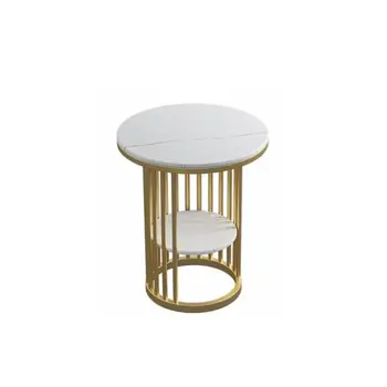 Modern minimalist light luxury wrought iron round Side table 5