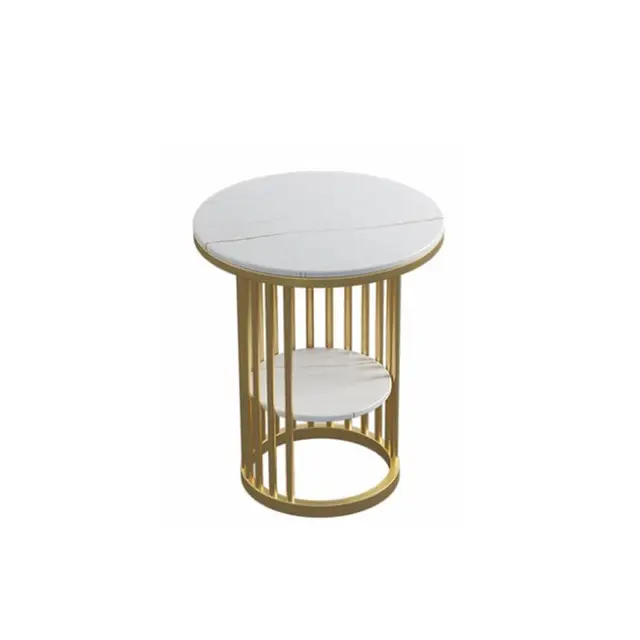 Modern minimalist light luxury wrought iron round Side table 5