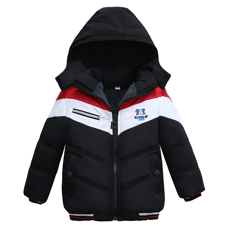 Детская зимняя куртка одежда хлопковое пальто с капюшоном для маленьких