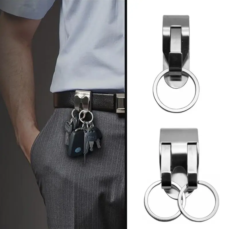 StainlessSteelKeyringSecurityClipOnHeavyDutyBeltKeyClipBelt