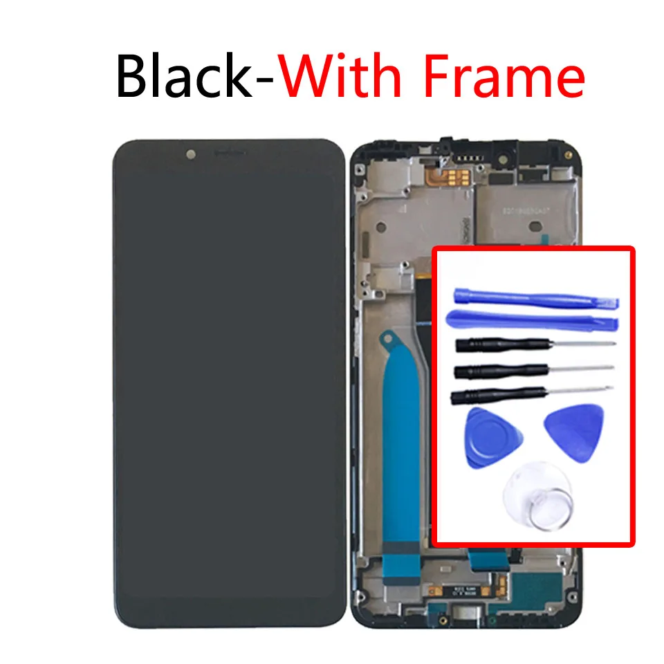 5,4" для Xiaomi Redmi 6 Redmi6, сенсорный экран, дигитайзер, ЖК-рамка в сборе, замена для Redmi 6A, ЖК-дисплей 1440*720 - Цвет: Black-With frame