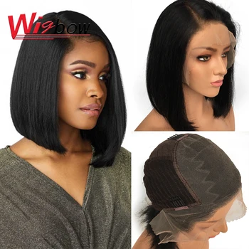 

Straight Short Human Hair Wigs 12inch 13*4 Lace Frontal Wig Straight Bob Transparent Lace Front Wigs Malaysian Human Hair Wigs