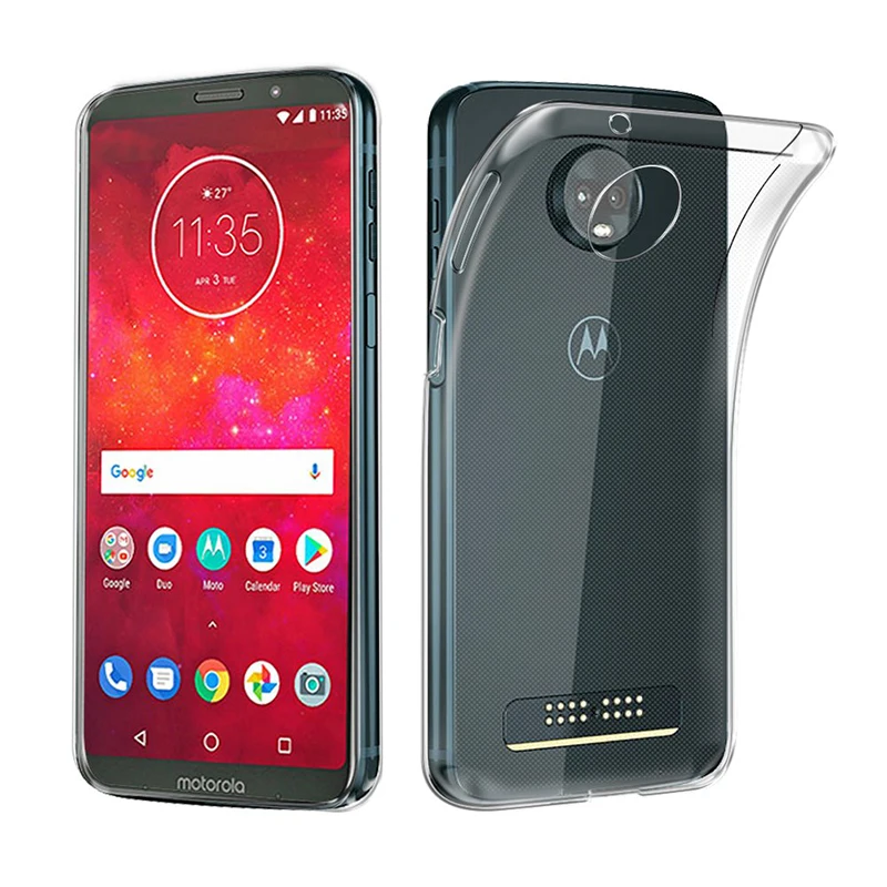 

Silicone Phone Cases for Motorola Moto Z3 Play Back Cover Clear Transparent Ultra Thin Soft TPU Camera Protect Moto Z3Play 2018