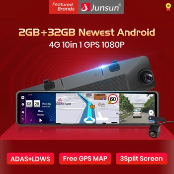 

Junsun 12" 2GB 32GB ADAS 4G Android 8.1 Smart Rearview Mirror Auto DashCam Registrar Car DVRs Bluetooth GPS Navi Parking Monitor