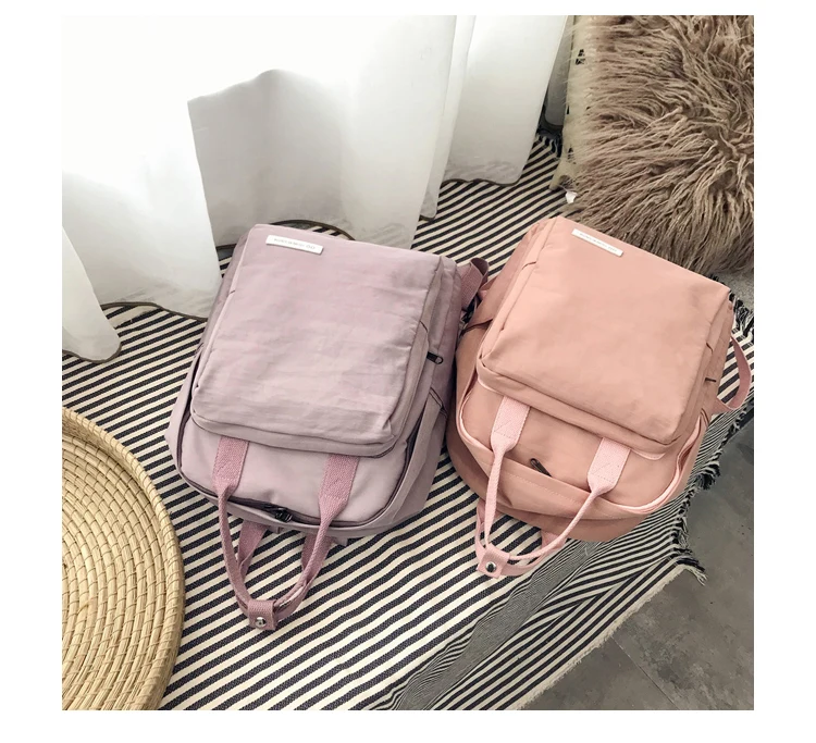 LENLEI Harajuku ulzzang, Модный женский рюкзак, новинка, Одноцветный, водонепроницаемый, Корея, ins, милый женский рюкзак в консервативном стиле, повседневный рюкзак