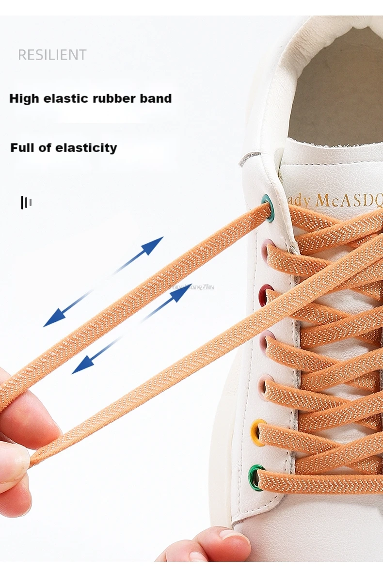 New Elastic Laces without ties Shoelaces for Sneakers Flat No Tie Shoe laces Kids Adult Quick Shoe lace Rubber Band Shoestring