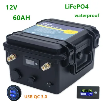 Lifepo4-Paquete de batería de litio de 12V y 60ah, pilas impermeables para inversor, carrito de Golf, MPPT Solar, lifepo4 1