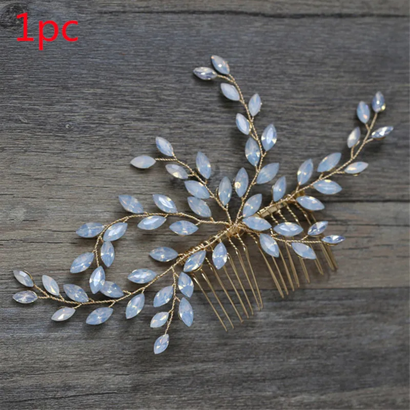 Crystal Flower Bride Hair Comb DIY White Drill Vines Hair Clip Floral Head Piece Women Hair Pins Hair Styling Tool