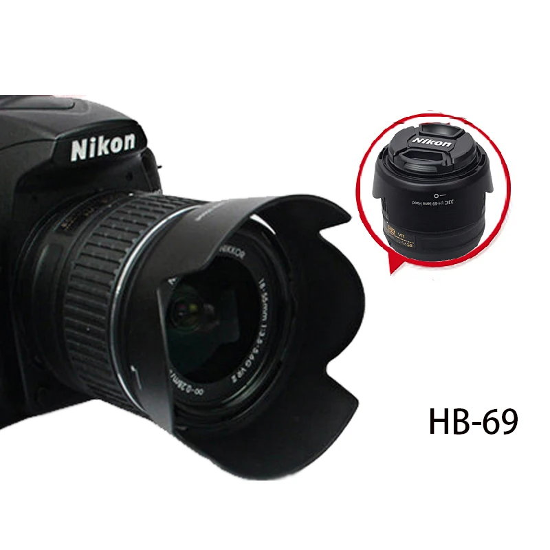 HB-N106 & 55mm Lens Hood For Nikon D5600 D3500 D3400 Kit AF