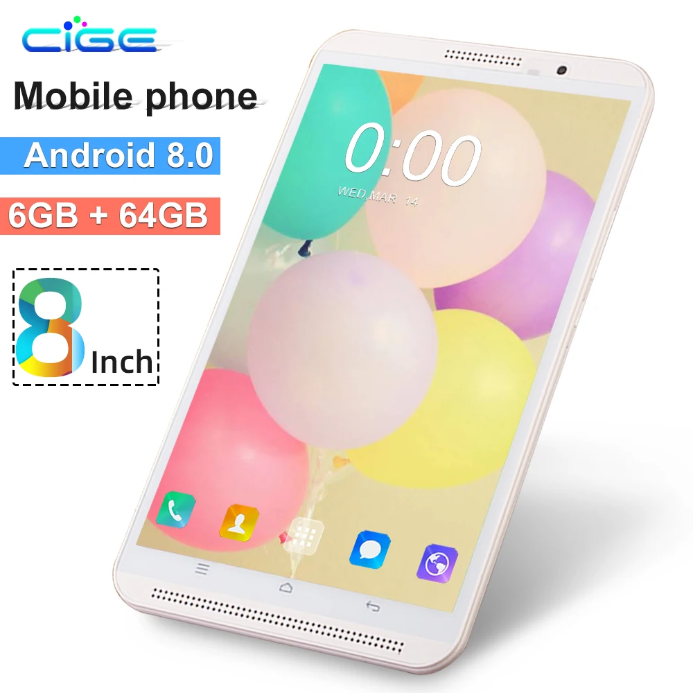 8 дюймов планшетный ПК мобильный телефон звонок 4g lte две sim-карты планшеты 6 ГБ ОЗУ
