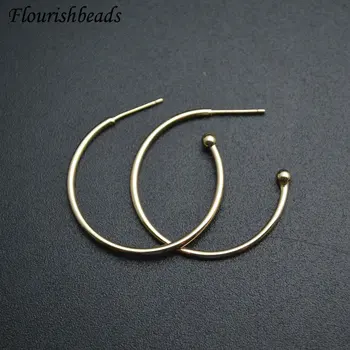 

Anti-rust Real Gold Plated Hoops Earrings Big Circle Ear Hoops High Quality Earrings Hooks for DIY Jewelry Making Supplies