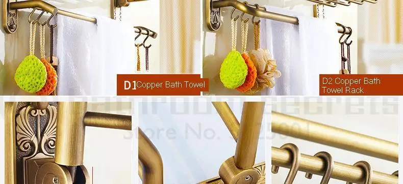 Antique All Copper Towel Rack Bathroom Folding Towel Rack Towel Rack Bathroom Rack Towel Bar European Towel Hanger Bathroom