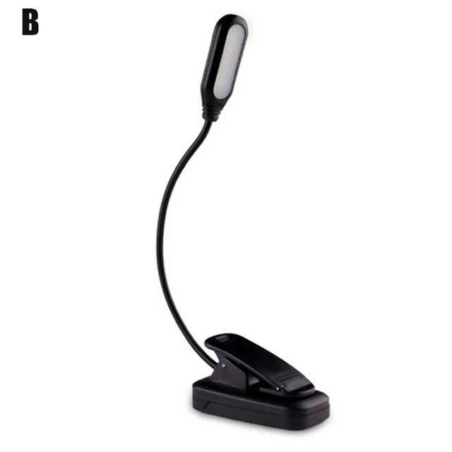 LED Eye Protection Book Night Light Adjustable Mini Clip-On Study Desk Lamp  Battery Powered Flexible for Travel Bedroom Reading B
