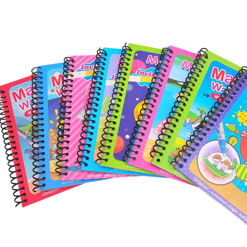 

4 Styles Children Magic Water Drawing Book Coloring Book Doodle With Magic Pen Painting Drawing Board Learning Toys for Kids