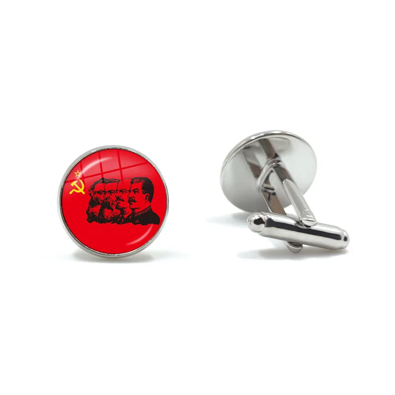 Советский СССР Сталин Ленин манжеты Кнопка классическая красная звезда серп