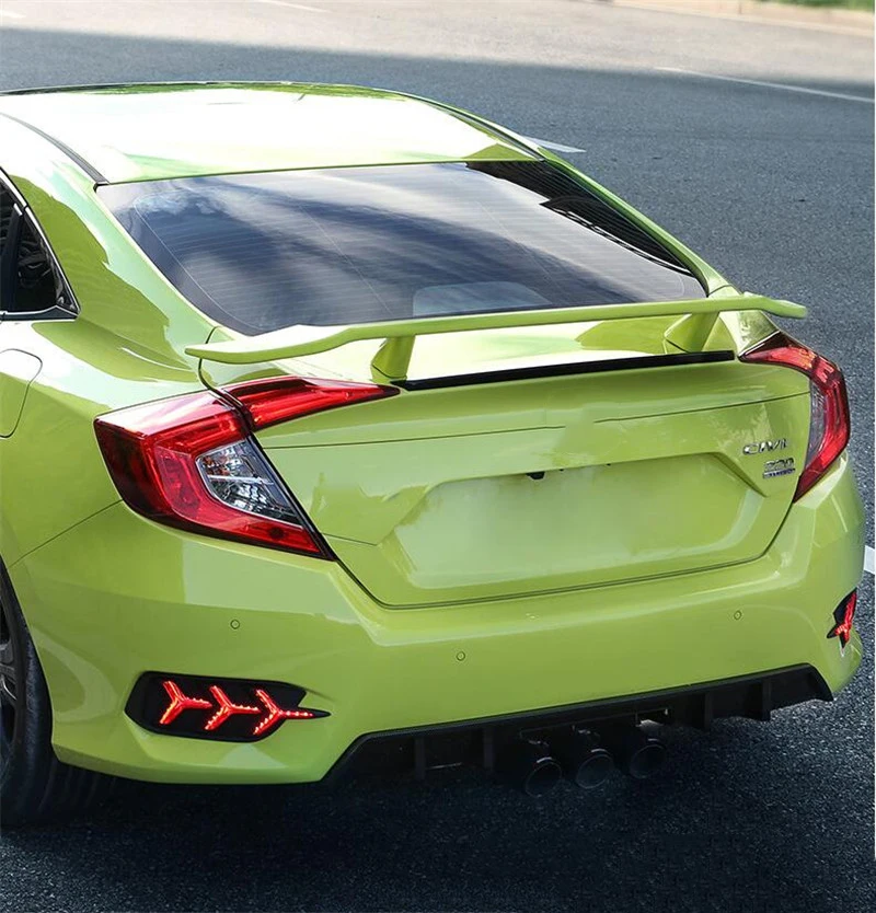 Спойлер civic tail fin-19 ABS пластик карбоновое волокно заднее крыло Honda civic праймер цвет задняя губка четырехдверный спойлер