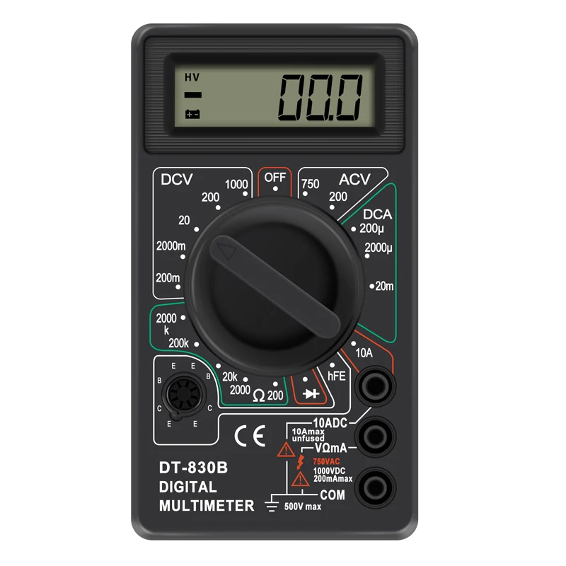 Jotta LCD Digital Multimeter DT-830B Electric Voltmeter Ammeter Ohm Tester AC/DC 750/1000V Amp Volt Ohm Tester Meter