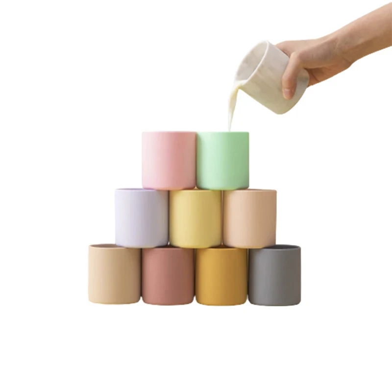 Taza de alimentación de silicona para niños pequeños, vajilla para aprender a beber, sin BPA, grado alimenticio, resistente al calor, 1 unidad