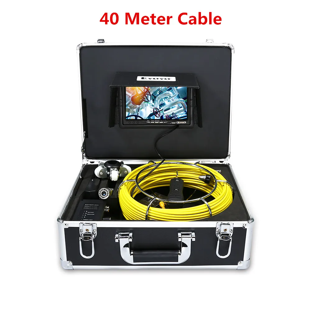 

Eyoyo 40M WF92 Sewer Waterproof DVR Video Camera 140 Degree Drain Pipe Inspection camera 4500MAh Battery inspekcyjna wodoodporna