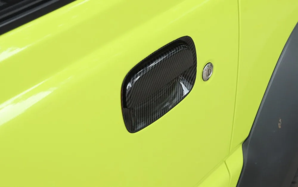 Car Door/Tail Door Handle Shell Decoration for Suzuki Jimny 2019 2020 ABS Carbon Fiber Chrome Red Car Exterior Accessory Styling