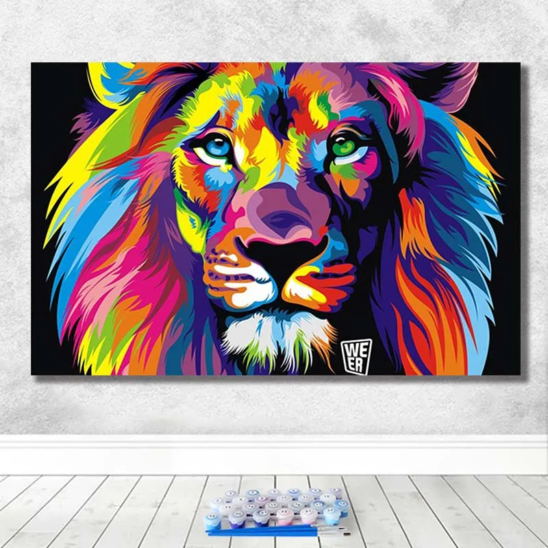 DIY digital painting abstract animal creative animal painting art living room hand-painted decorative painting decompression - Цвет: 5064