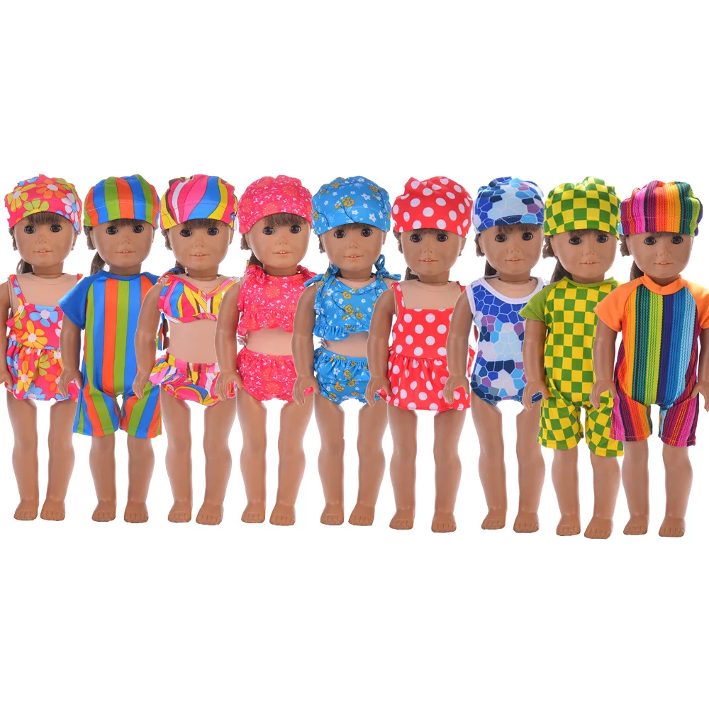 

9 styles American Girl Doll Clothes Doll Accessories Fashion colour flower swimsuit for 18 inch American Girl og Doll